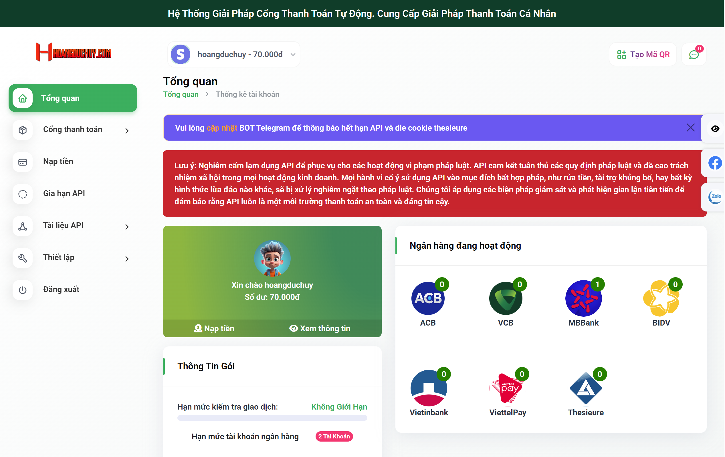 Code Cho Thuê API Bank 7 Cổng (v1-v2)